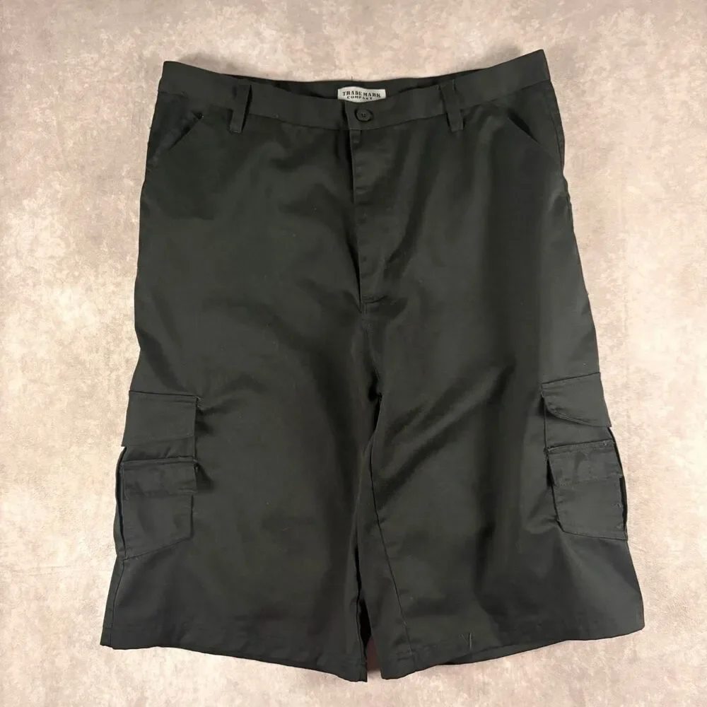 vintage early 2000s baggy black cargo shorts